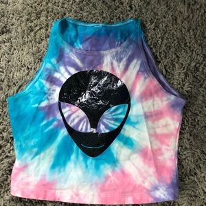 Tie die alien crop top